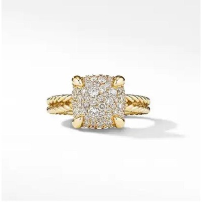 David Yurman Chatelaine Ring in 18k Yellow Gold with Full PavÃ© Diamonds