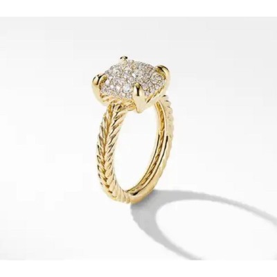 David Yurman Chatelaine Ring in 18k Yellow Gold with Full PavÃ© Diamonds