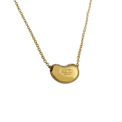 Tiffany & Co. 18K Yellow Gold Elsa  Peretti  Bean Pendant Necklace