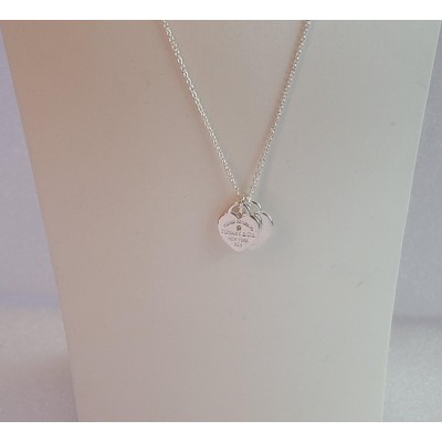 Return to Tiffany  Double Heart Tag Pendant in Silver, Mini