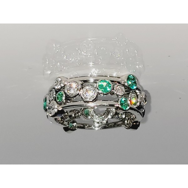 Tiffany & Co. Emerald  and Diamond Bubbles Band