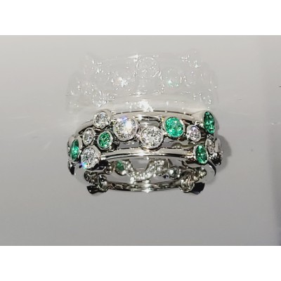 Tiffany & Co. Emerald  and Diamond Bubbles Band