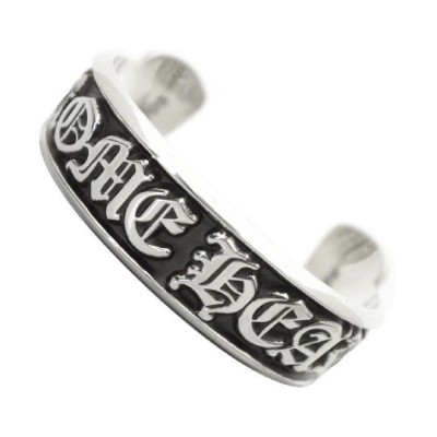 Chrome Hearts Scroll Label Cuff Silver Bracelet 90.18G