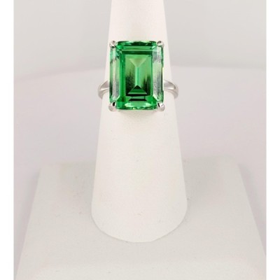 TIFFANY & Co Sparklers Cocktail Green Quartz Ring Sterling Silver size 6.75