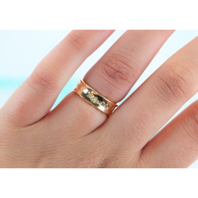 TIFFANY & Co. 18K Yellow Gold 6mm 1837  Ring 8.25