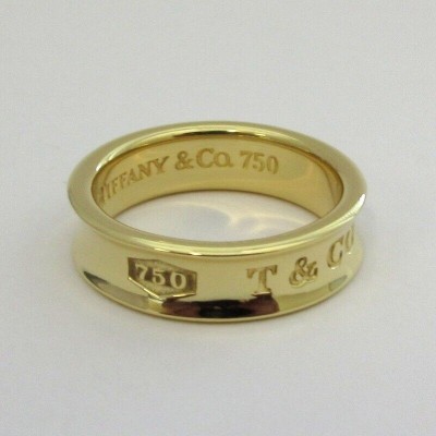 TIFFANY & Co. 18K Yellow Gold 6mm 1837  Ring 8.25