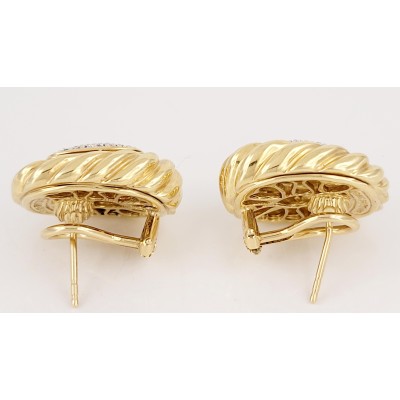 David Yurman Diamond Earrings in 18K Yellow Gold