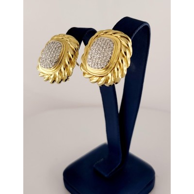 David Yurman Diamond Earrings in 18K Yellow Gold