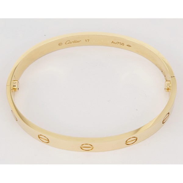 CARTIER 18K Yellow Gold LOVE Bracelet 17