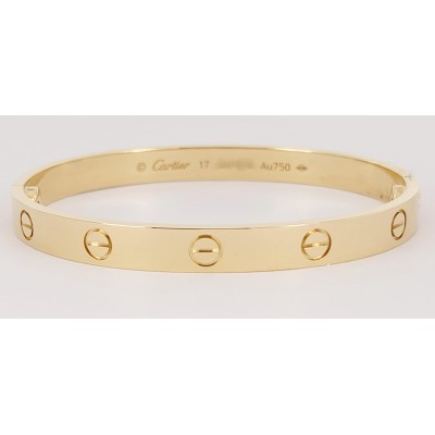 CARTIER 18K Yellow Gold LOVE Bracelet 17