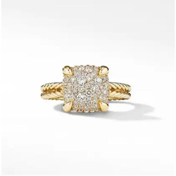 David Yurman Chatelaine Ring in 18k Yellow Gold with Full PavÃ© Diamonds