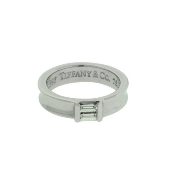 TIFFANY & CO Women's Diamond Band Ring In 18k White Gold Size 5