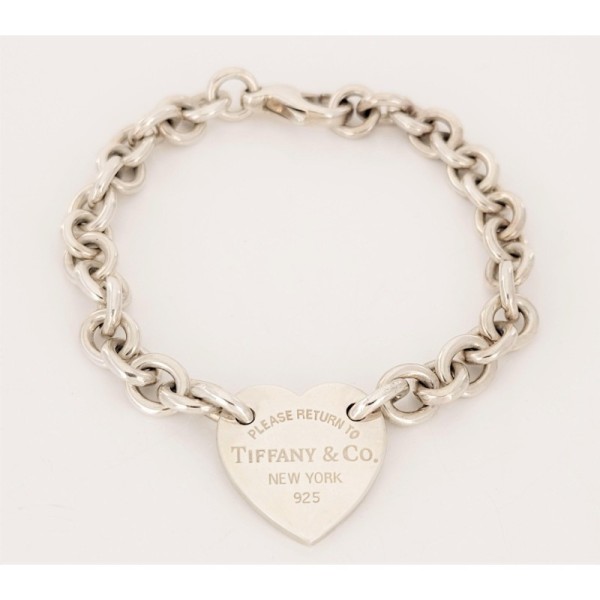 Return to Tiffany  Heart Tag Charm Bracelet in Silver