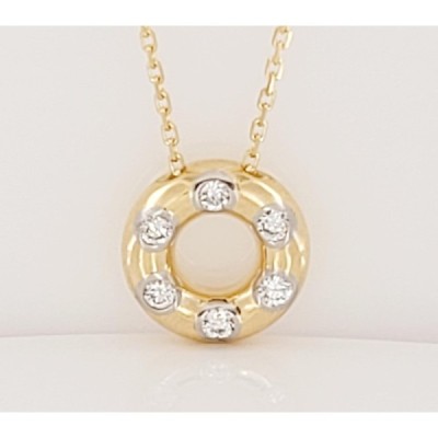 TIFFANY & Co. Etoile 18K Gold Diamond Circle Pendant Necklace