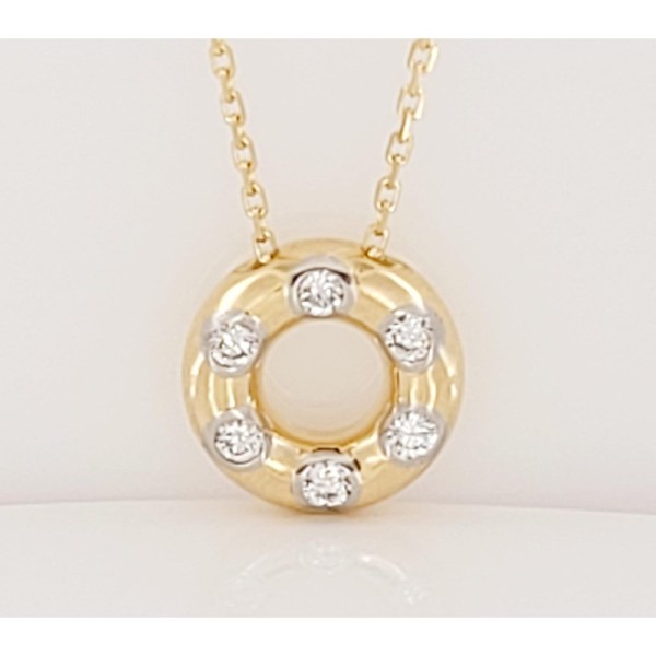 TIFFANY & Co. Etoile 18K Gold Diamond Circle Pendant Necklace