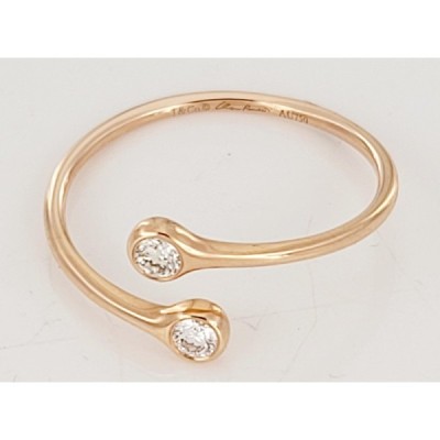 Tiffany & Co Peretti diamond 18k Rose Gold hoop bypass band ring