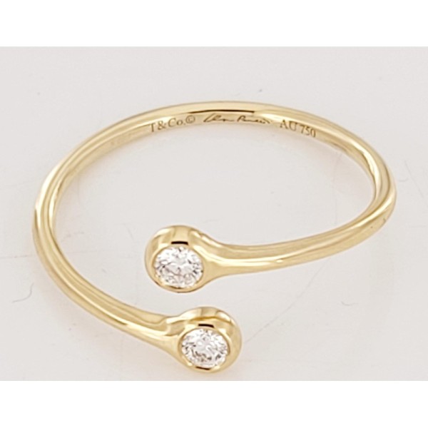 Tiffany & co peretti diamond 18k yellow gold hoop bypass band ring