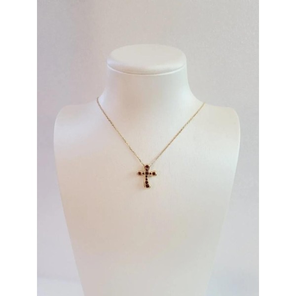 Tiffany & Co. 18K Yellow Gold Elsa Perreti Ruby Cross Necklace