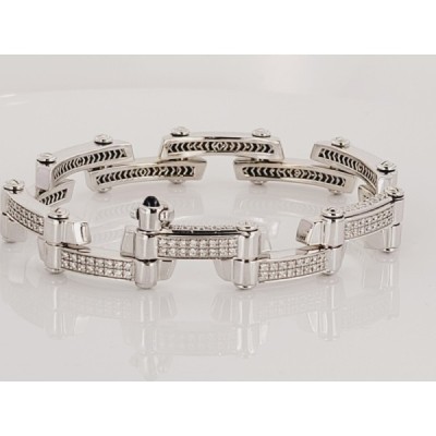 Philippe Charriol Double Row Bracelet Pave Diamond 2.0CTW