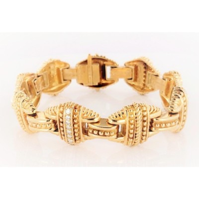 Judith Ripka 18K Yellow Gold Bracelet with diamonds 8"