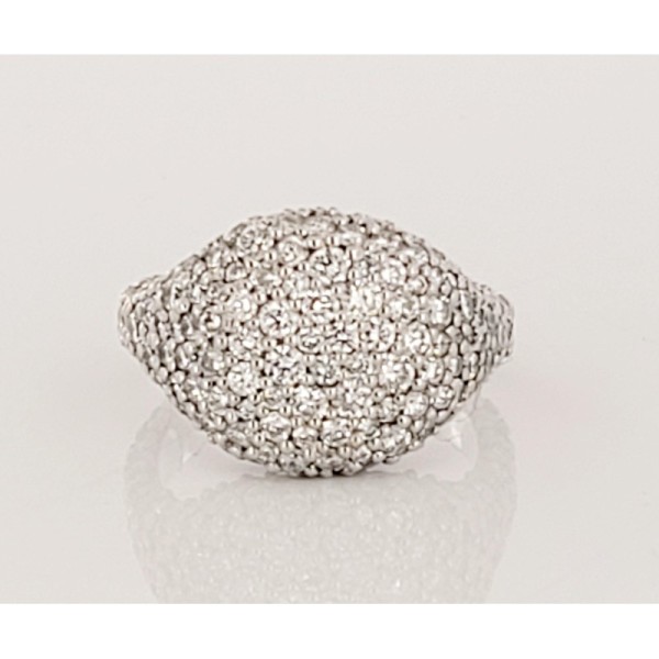 David Yurman Diamond Pinky Ring in 18k White Gold size 3.75