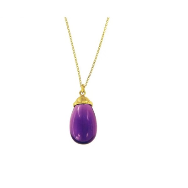 Tiffany & Co. Paloma Picasso Gold Amethyst Drop Pendant Necklace