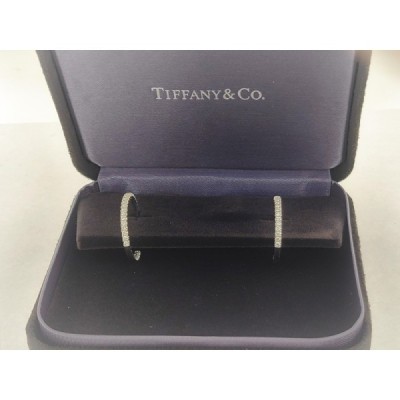 Tiffany & Co Metro Diamond Hoop Earrings in 18k White Gold Gold