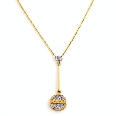 18k Yellow Gold ROSATO Women's Necklace With Signature ROSATO Diamond Pendant