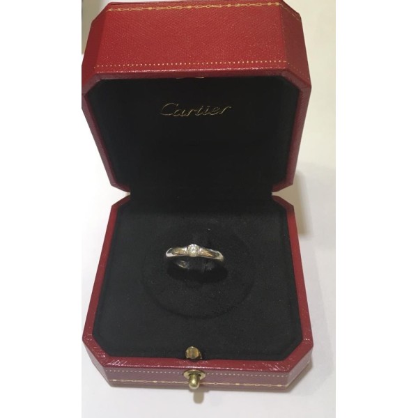 Cartier Ellipse 18k White Gold Diamond Ring