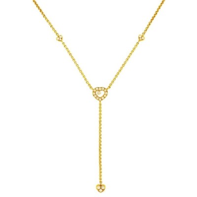 Chopard Gold 18k Yellow & Diamonds Hearts Lariat Necklace