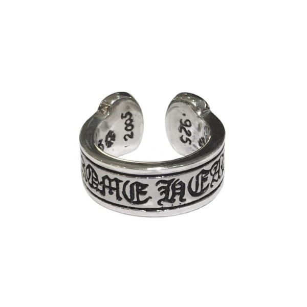 Chrome Hearts Silver Scroll Label Ring