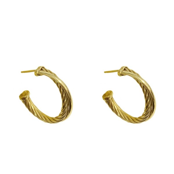 David Yurman 18 Karat Gold Hoop Earrings