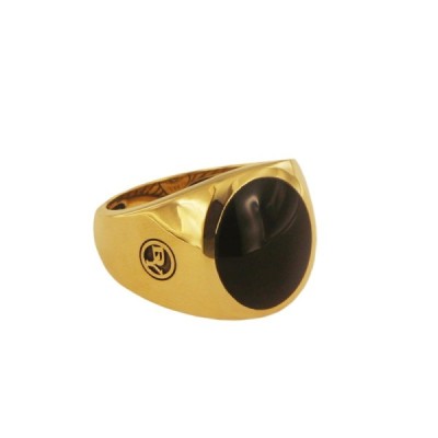 David Yurman Black Onyx Signet Men's Ring in 18 Karat Gold Size 11