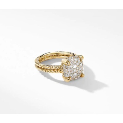 David Yurman Ring in 18K Yellow Gold With Full PavÃ© Diamonds