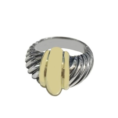 David Yurman Women's 14k Yellow Gold Sterling Silver Ring, Size 7.5